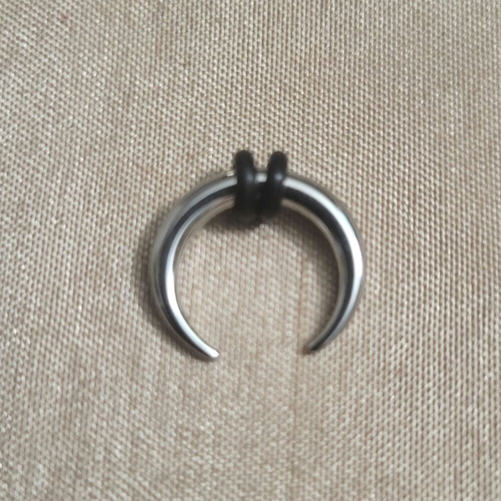 10 gauge 11mm stainless steel silver septum horse shoe crescent nose piercing